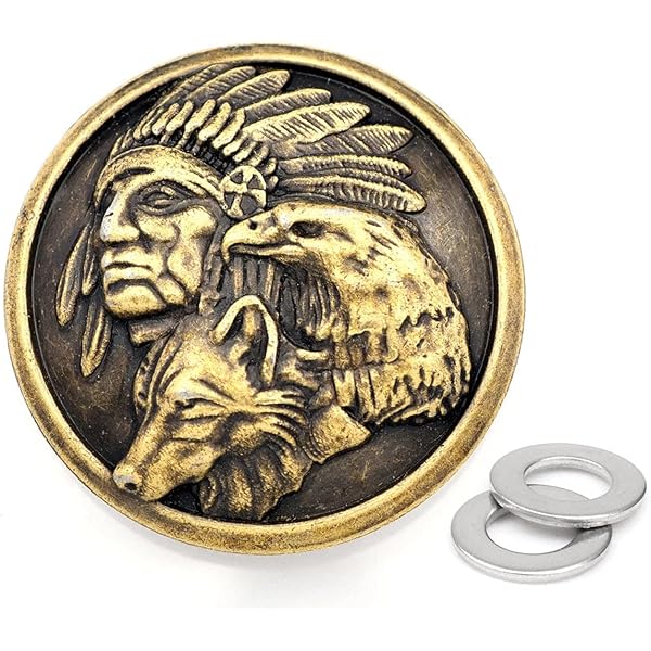 Amazon.co.jp: Antique Indian Head Replica Coin Concho Size 7/8